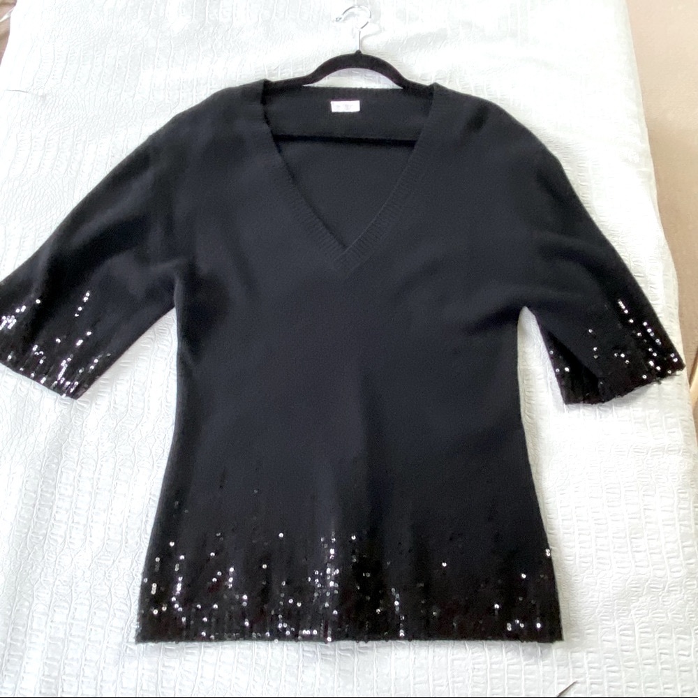 Valentino black cashmere blend sweater with sequins M